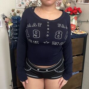 Navy Long Sleeve Top